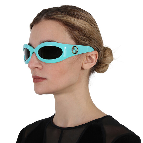 Gucci Wrap Around GG Sunglasses GUCCI Vintage Sunglasses Wrap Mask 2801/S Frame Silver Brown  main image 3