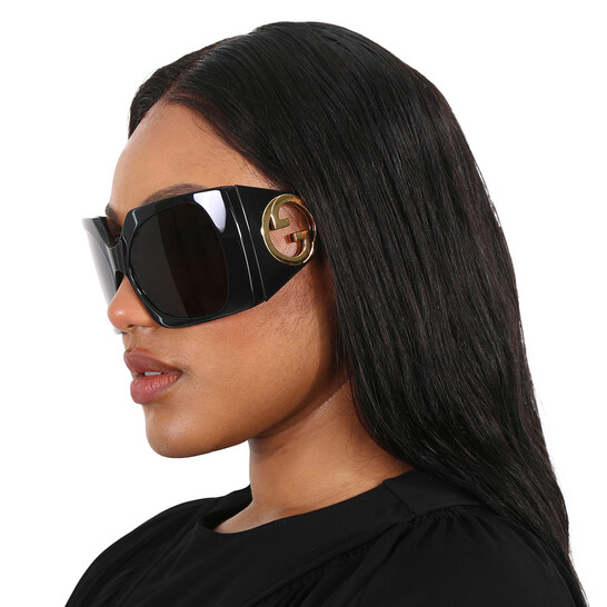 Gucci Grey Wrap Ladies Sunglasses GG1255S 001 64