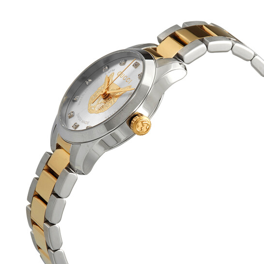 Gucci G-Timeless Quartz Diamond Silver Dial Ladies Watch