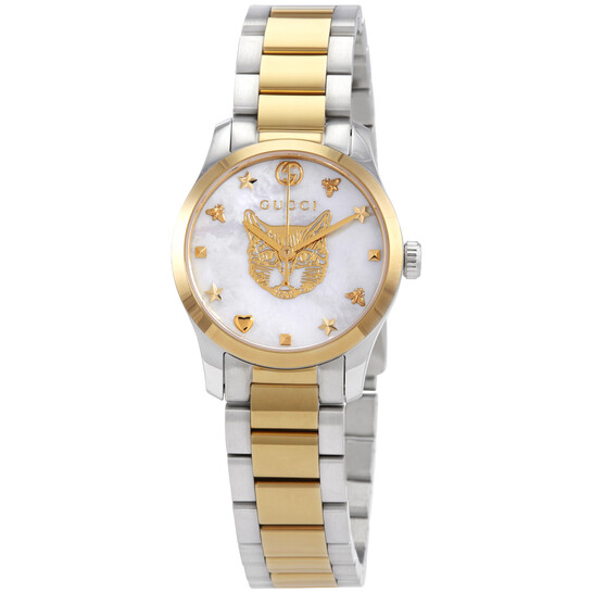 Gucci G-Timeless Quartz Mother of Pearl Dial Ladies Watch