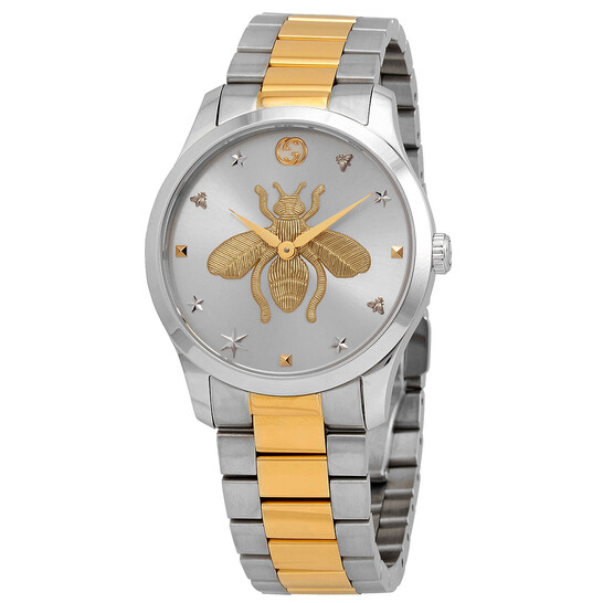 Gucci G-Timeless Quartz Silver Dial Ladies Watch YA1264131
