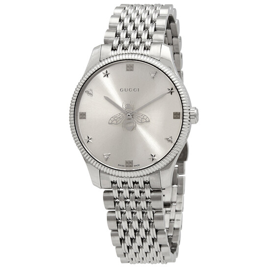 ★ジュエリーのような★GUCCI G-Timeless Quartz Ladies Watch Gucci G-Timeless Quartz Silver Dial Ladies Watch YA1264153