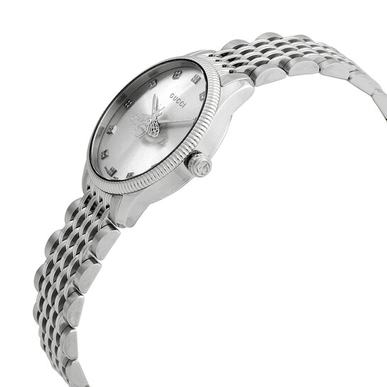 Gucci G-Timeless Quartz Silver Dial Ladies Watch YA1265019