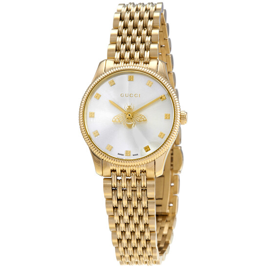 Gucci G-Timeless Quartz Silver Dial Ladies Watch YA1265021