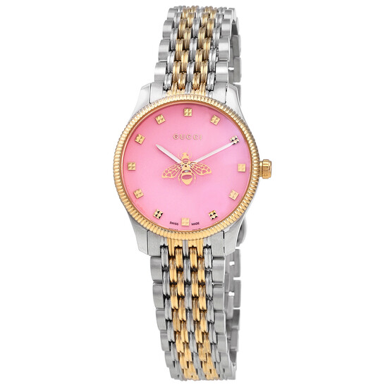Gucci G-Timless Quartz Pink Dial Ladies Watch YA1265030