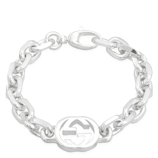 Gucci Interlocking G Motif Sterling Silver Bracelet - 546x546