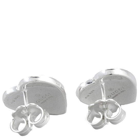 y♡⃛u Gucci Interlocking G 18ct White Gold Stud Earrings