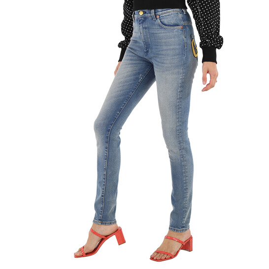 Gucci Ladies Blue Stretch Denim Skinny Pants, Waist Size 23