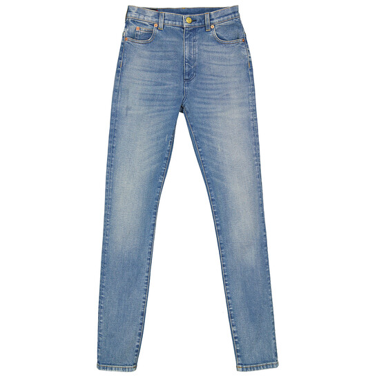 パンツ GUCCI Women Straight Pants 828604XDDAS Blue Gucci Ladies Blue Stretch Denim Skinny Pants, Waist Size 23