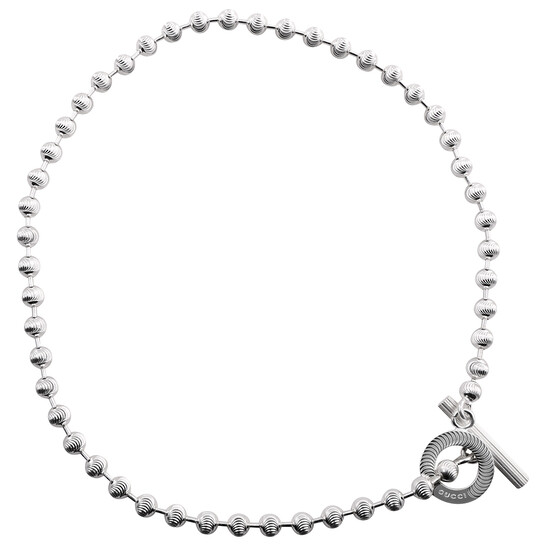 Gucci Ladies Boule Choker Necklace In Silver, Size XXL
