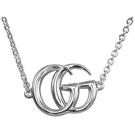 Gucci Marmont Double G Silver Flower Bracelet, Size 17