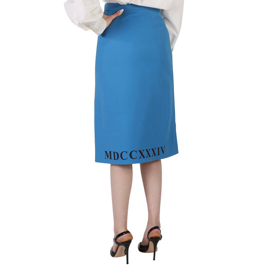 Gucci Mdccxxxiv Print Midi Skirt, Brand Size 40 (US Size 8) 610297