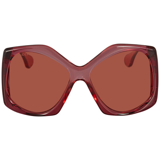 Gucci Orange Geometric Ladies Sunglasses GG0875S 003 62 