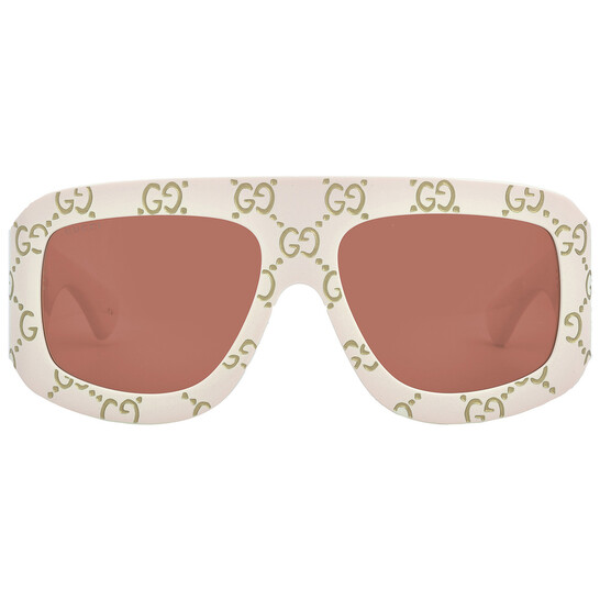 Gucci fashion show orange/crystal mask sunglasses Gucci Fashion Show Mask Sunglasses, 99mm | Bloomingdale main image 2