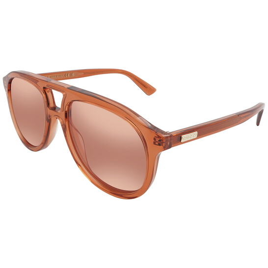 Gucci Orange Pilot Men's Sunglasses GG1320S 002 54 889652412016