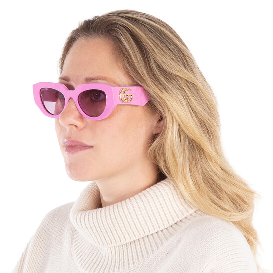 サングラス GCDS Woman Sunglasses Fuchsia GD0043 75T Gucci Women Sunglasses Pink Grey Rectangle GG1325S 006 BRAND