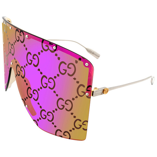 redglassちゃん♡ Gucci Pink Mirror Shield Unisex Sunglasses GG1244S 002 99