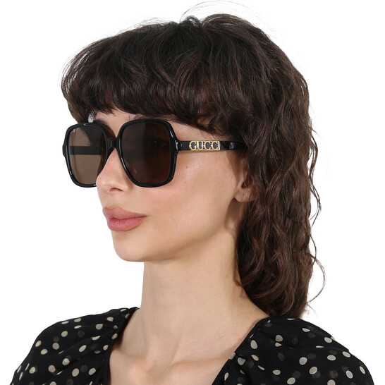 Gucci Polarized Brown Square Ladies Sunglasses GG1189S 001  display picture 3