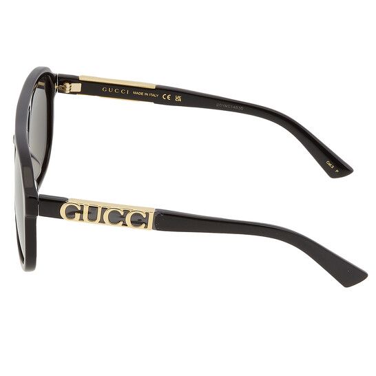 Gucci Polarized Dark Grey Pilot Unisex Sunglasses GG1188S  display picture 1