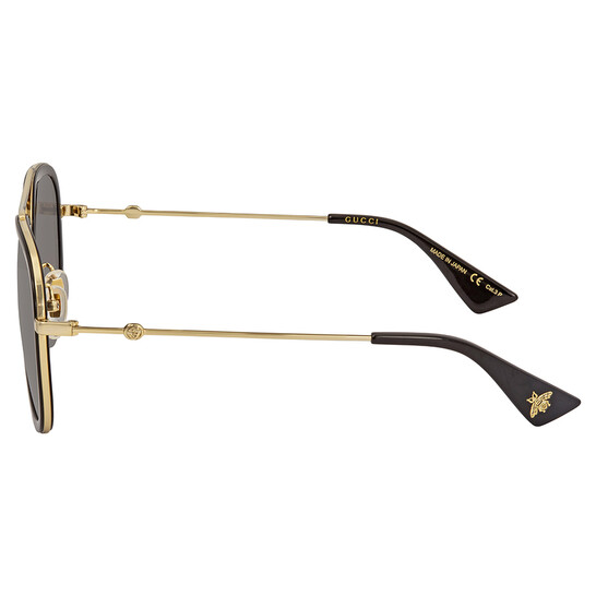 Gucci Polarized Grey Gradient Pilot Ladies Sunglasses