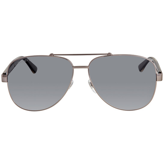 Gucci アビエーターサングラス グラデーションレンズGG0528s Gucci GG0528S XXL (63 - 14) with Grey lenses and Silver frame