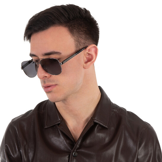 Gucci Polarized Grey Pilot Men's Sunglasses GG0528S 007 63