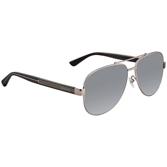 Gucci Polarized Grey Pilot Men's Sunglasses GG0528S 007 63