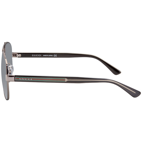 Gucci Polarized Grey Pilot Men's Sunglasses GG0528S 007 63