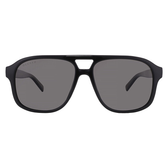 Gucci Polarized Grey Pilot Men's Sunglasses GG1856S 005 57
