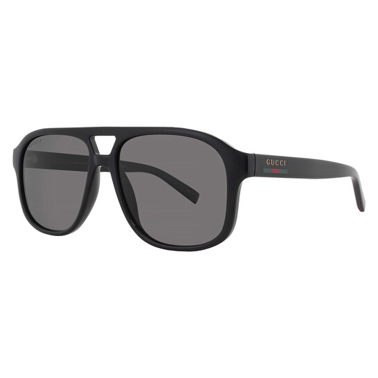 Gucci Polarized Grey Pilot Men's Sunglasses GG1856S 005 57
