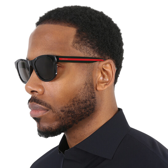 Gucci Polarized Grey Square Men's Sunglasses GG0003S 006 52