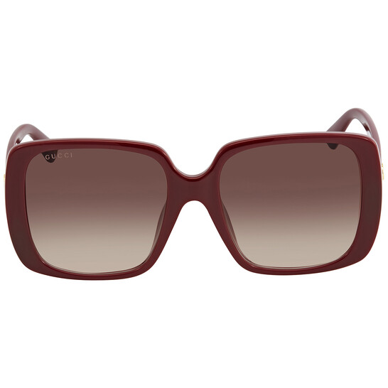 Gucci Red Gradient Square Ladies Sunglasses GG0632SA 004 56  display picture 2