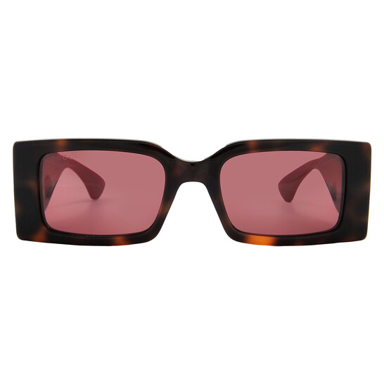Gucci Red Rectangular Ladies Sunglasses GG1860S 002 52 - 546x546