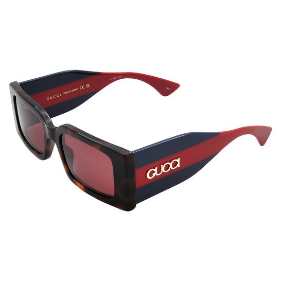 Gucci Red Rectangular Ladies Sunglasses GG1860S 002 52 - 546x546 Image #4