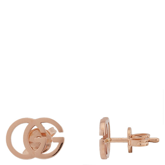 ゆゅ GUCCI Running GG 18K Rose Gold Stud Earrings YBD70280100100U