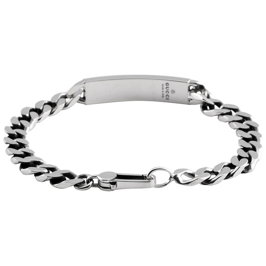 Gucci Silver Ghost Chain Bracelet, Size 17 YBA455321001