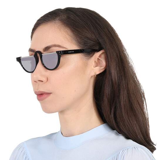 Gucci GG1368S 001 Sunglasses Black Oval Frame, Grey Lenses - Lowest Price! Gucci Gucci GG1368S 001 Sunglasses Black Oval Frame, Grey  main image 2
