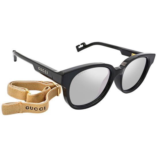Gucci Silver Oval Unisex Sunglasses GG1237SA 002 55 889652395470