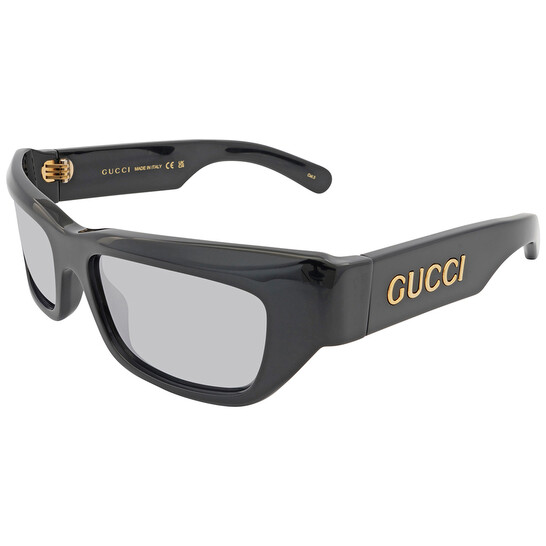 Gucci GG1296S 002 Sunglasses Shiny Black Rectangle Frame, Grey Lenses Gucci | Accessories | Gucci Gg296s 02 Sunglasses Shiny Black  main image 4