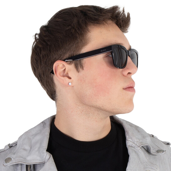 Gucci Smoke Square Men's Sunglasses GG0001SN 001 52