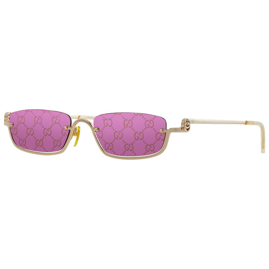 Gucci Violet Logo Rectangular Unisex Sunglasses GG1278S 005 55