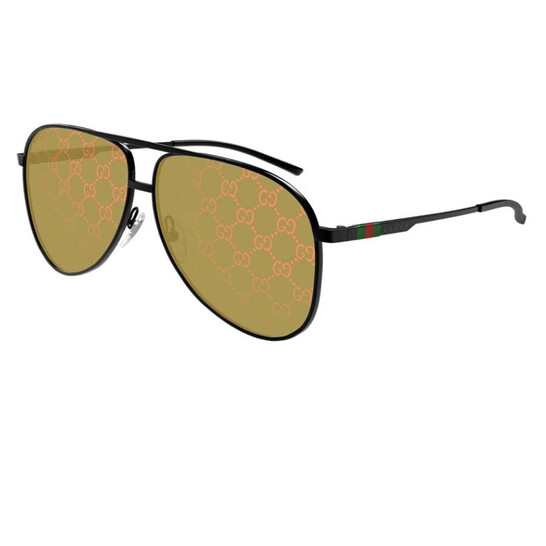 Gucci Yellow Mirror Logo Pilot Men display picture 1