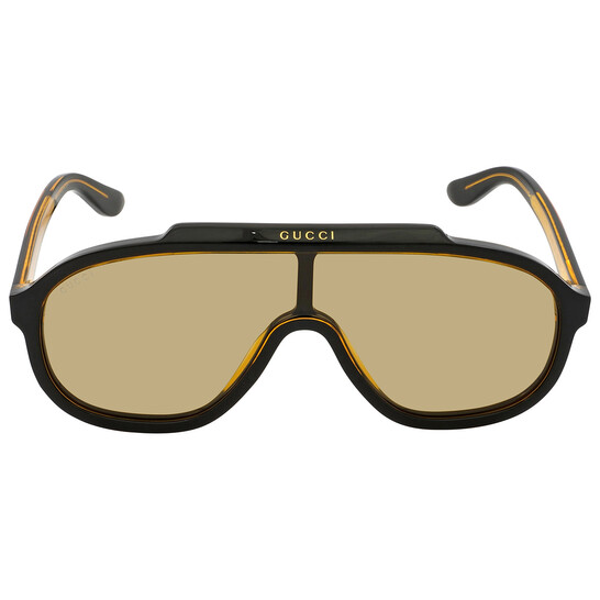 ● GUCCI ● サングラス Shiny Yellow / Yellow / 99mm Gucci 99mm - 135mm Oversize Black Yellow Mask Sunglasses | eBay