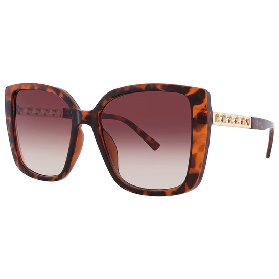 Guess Factory Brown Gradient Butterfly Ladies Sunglasses