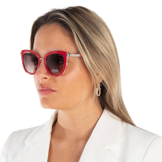 Guess Factory Brown Gradient Cat Eye Ladies Sunglasses GF6089 66F 52