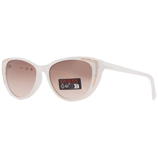 Guess Wm\'s Transparent White Brown Gradient Cat Eye 1950s Retro Sunglasses NWT Amazon.com: GUESS Women main image 3