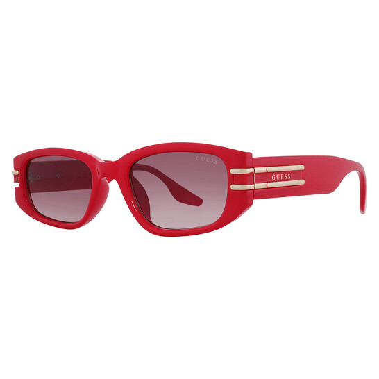Guess Factory Brown Gradient Rectangular Ladies Sunglasses  display picture 3