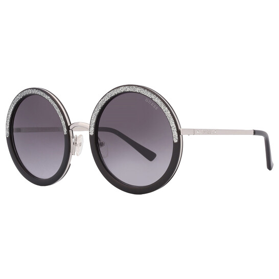 Guess Factory Gradient Smoke Round Ladies Sunglasses GF6059 01B 57
