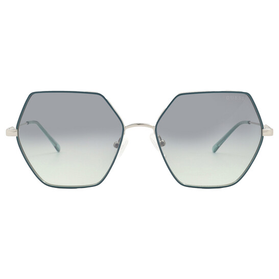 Guess Factory Green Gradient Hexagonal Ladies Sunglasses GF6125