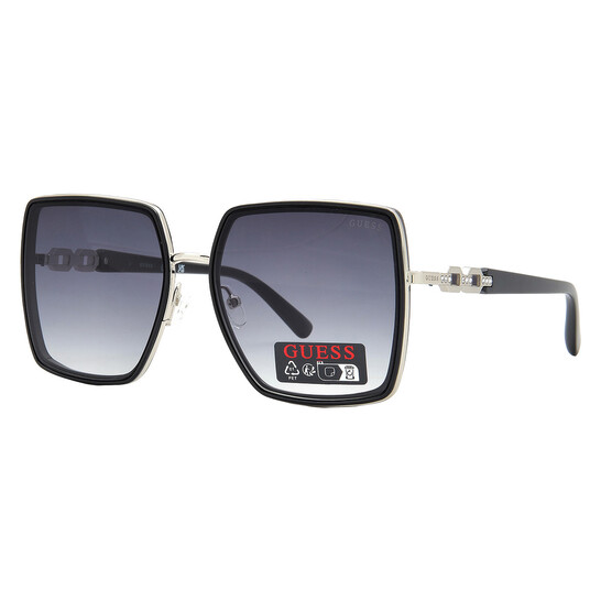 GUESS Square Sunglasses - Metal Frame With Enamel Trim & Ombre Lenses